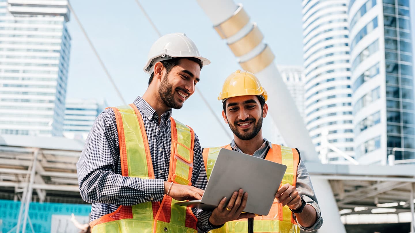 Sustainability and HSE leads reviewing site documentation