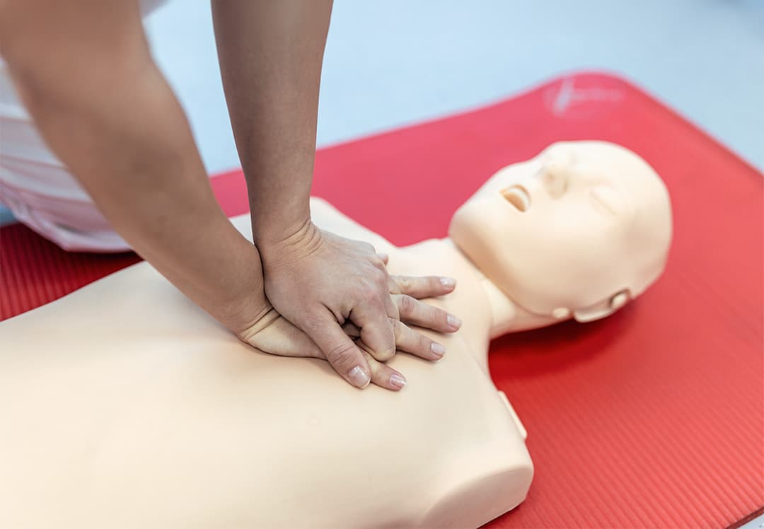 Workplace first aid and CPR training session